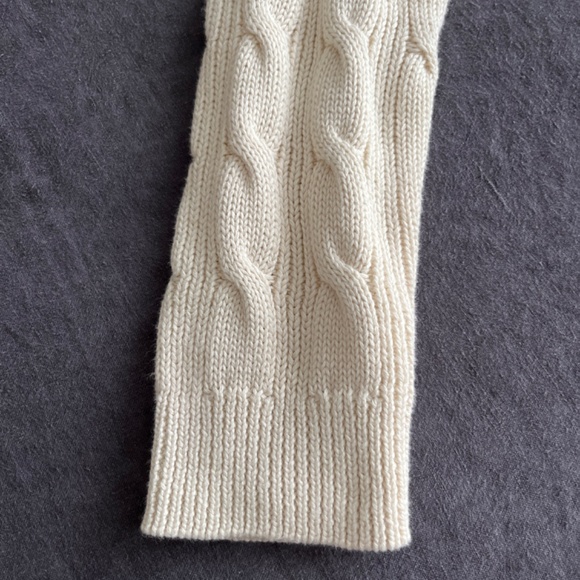 LAUREN Ralph Lauren Cable-Knit Cotton Boatneck Sweater in Winter Cream sz M - Picture 2 of 5